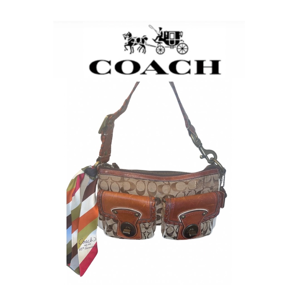 Coach Legacy EUC Signature Brown Shoulder Bag